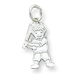 Sterling Silver Baseball - Boy Charm with 20 inch Sterling Silver Chain