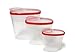 Imperial Home Cereal Dispenser 3 Piece Set, Airtight Plastic Food Storage Containers with Lids. Pantry Organization for Cereal, Flour, Sugar, Any Snack, Keeps Food Dry & Fresh, Clear with Red Lids