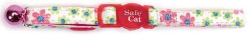 Flower Frenzy Cat Collar, 3/8-Inch Wide, Adjustable 8-12