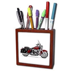 Tile Pen Holder Picturing Picturing Harley Davidson Motorcycle