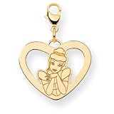 14k Disney Cinderella Heart Lobster Clasp Charm - JewelryWeb