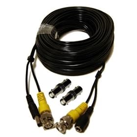 Q-See QS100B Video and Power 100 Foot BNC Male Cable w 2 Female Connectors by 