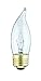 25 Watt Flame Tipped Incandescent Light Bulb, Medium Base, 12 Volt, Clear