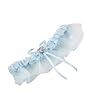 Weddingstar 8505 Bridal Garter with Blue Crystal Double Rings Charm- Blue