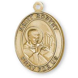 12K Yellow Gold Filled St Robert Medal and 24 Chain