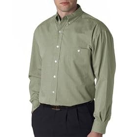Buy Bill Blass Premium Mens Wrinkle Free End on End Shirt with Pocket - Sage by A&E Designs