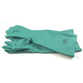 Ansell 37-185 Chemical Resistant Unlined 22mil Textured Palm Nitrile Gloves, Size 9, Sold by pair