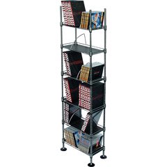 Atlantic SHF6T77 Translucence 6-Tier Media Rack (Titanium with Black)