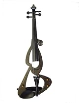 ViolinSmart 4/4 Full Size BLACK Electric Violin Set with Case and Accessories