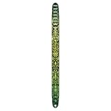 Perri's Leathers Tatoo Johnny Leather w/Hi-rez imaging Wizard Face In Green Guitar Strap