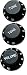STRAT KNOB SET BLACK