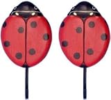 2 LADYBUG WALL HOOKS lady bug robe towel Home decor NEW