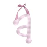 Pink Gingham Hanging Letter - A
