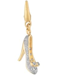 Gold over silver 0.10ct TDW Diamond High Heeled Shoe (Charm)