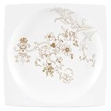 Wedgwood Plato Gold Floral Square Salad Plate 7.75-in.