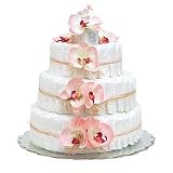 Large Pink Orchids Diaper Cakes by Bloomers