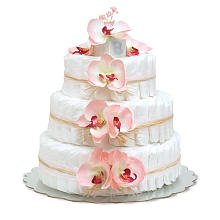 Large Pink Orchids Diaper Cakes by Bloomers