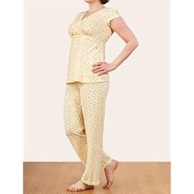 Motherhood Maternity: Short Sleeve V-neck Nursing Pajama Set