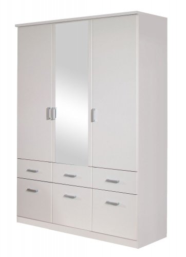 Kleiderschrank weiß mit Schubladen und Spiegel Brother