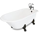 American Bath Factory P1-WB-06 Windsor Bathtub Package 06 in White with Old World Bronze Ball and Cl
