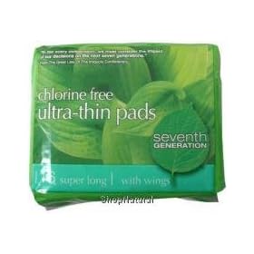 Pads, Ultra-thin, Super Long, w/Wings, Chlorine Free, 16 ct.
