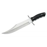 Herbertz Bowie-Messer, AISI 420, Klinge 25 cm, Pakkaholz, Lederscheide