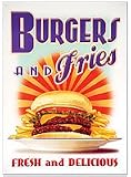 Burgers & Fries Metal Sign