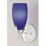 Westinghouse 1 Light Contemporary Wall Sconce with Chrome Finish and Cobalt Blue Cased Glass 67095