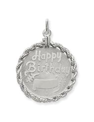 Sterling Silver Happy Birthday Disc Charm QC2487"