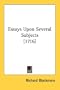 Essays Upon Several Subjects (1716)