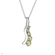 Necklace With Genuine Peridots Crafted in White Gold Length 18in