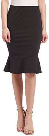 MUST Fashion Women Black Jacquard Trumpet Skirt, Medium
