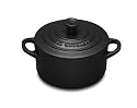 Le Creuset Stoneware Petite Round Casserole, Satin Black (Matt Black Finish)