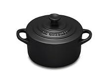 Le Creuset Stoneware Petite Round Casserole, Satin Black (Matt Black Finish)