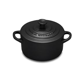 Le Creuset Stoneware Petite Round Casserole, Satin Black (Matt Black Finish)