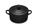 Le Creuset Stoneware Petite Round Casserole, Satin Black (Matt Black Finish)