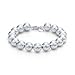 Ti-beaded Bracelet. Stunning Beads Bracelet 925 Sterling Silver Plated ,T Designer Style Silver 8 Mm Beads Bracelet 19cm Includes 925 Silver Plated Stud Earrings Ti-beaded Bracelet. Stunning Beads Bracelet 925 Sterling Silver Plated ,T Designer Style Silver 8 Mm Beads Bracelet 20cm