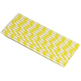niceeshop(TM) 1 Pack(25 pcs)Biodegradable Reusable Environmental Paper Striped Party Straws-Yellow White