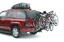 Class III Bike Rack - Universal - Black Bike Carrier, 4 Bike, Towable w/Tilt Function, 2" Sq. Receiver Mount. <br><b> Note: Load Rating 200/2000 WC GTW. A 3/4" diameter and 3-1/8" length shank is required for when towing. 5-3/4" from pin hole to upright tube.