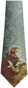Lion and Lamb Light Green Polyester Tie