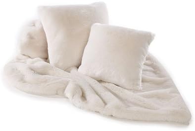 Katrina Hampton Cream Plush Faux Fur Cushion 45Cm X 45Cm (18 X 18 Inches) Ivory