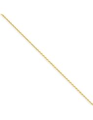 1mm, 14 Karat Gold, Diamond-Cut Spiga Chain - 14 inch