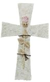 Alabastrite Rose On Stone Cross