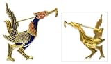 Brooch, 'Legendary Blue Swan' 2 W 2 L