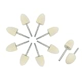 uxcell 軸付研削フェルト 14 x 18mm フェルト 金属 ホワイト シルバートーン 10個入り