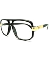 Geeky Oversized Run DMC Gazelle Eye Glasses Sunglasses - Black Gold