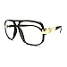 Geeky Oversized Gazelle Eye Glasses Sunglasses - Black Gold