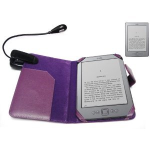 AMAZON KINDLE 4 4TH GENERATION PURPLE EXECUTIVE LEATHER CASE COVER BOOK WALLET (2011 Latest Kindle Generation, £89, Wi-Fi, 6