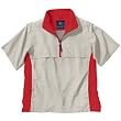 Men's Ace Short Sleeve Windshirt For the Golf Enthusiast (White Sand/Red)
