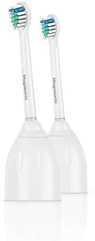 Megasonix Standard Compact Replacement Toothbrush Heads 2-pack, Compatible with Philips Sonicare HX7012 E-series Compact, Fits Clean Care, Essense, Phillips Adavanced, Elite and Extreme Brush